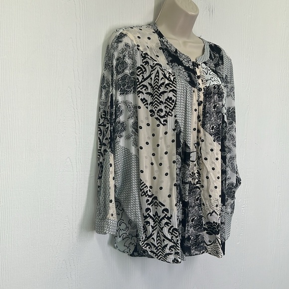 Anthropologie - Maeve Linden Floral Patchwork Dolman Button Down Blouse Size SM - Picture 4 of 12